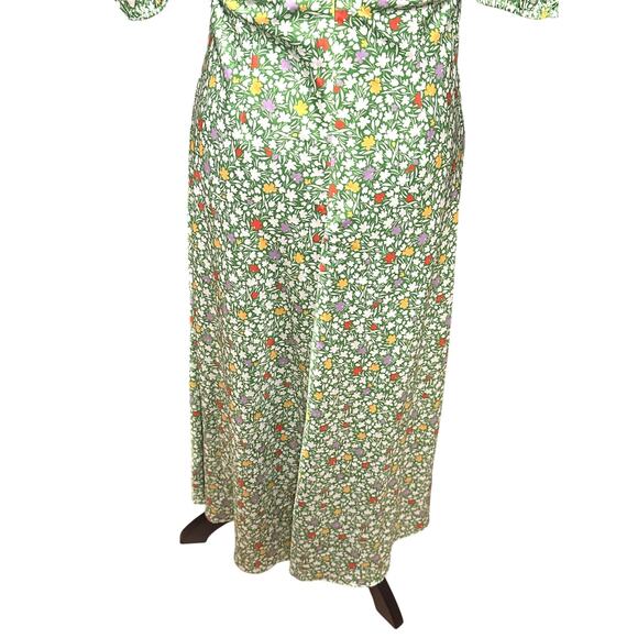 Alexia Admor Floral Midi Dress Lorelei Bubble Sleeve V-Neckline Green W US 6 NWT - Picture 7 of 10